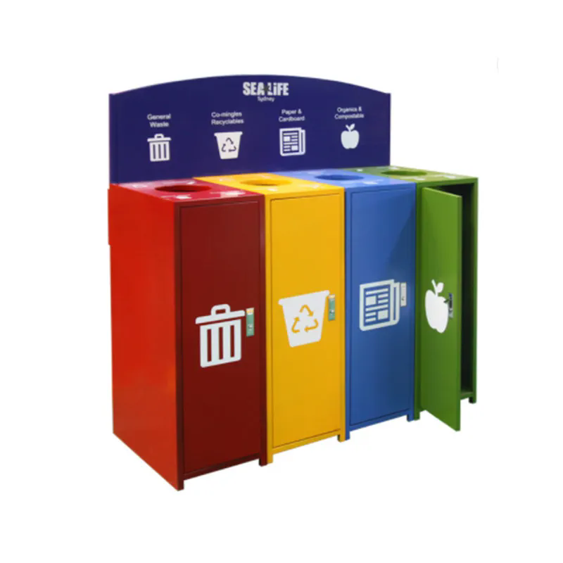 Metal Waste Recycling Bin Design and Features